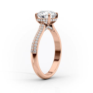 The Kayla Set  With A 5 Carat Princess 14K Rose Gold Moissanite