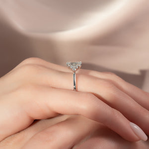 The Scarlett Set  With A 2.5 Carat Emerald 14K White Gold Moissanite