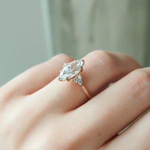 The Scarlett Set  With A 4.5 Carat Marquise 14K Rose Gold Moissanite