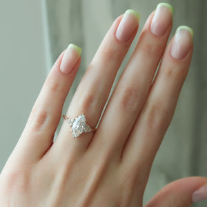 The Scarlett Set  With A 4.5 Carat Marquise 14K Rose Gold Moissanite