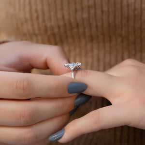 The Scarlett Set  With A 2.5 Carat Marquise 14K White Gold Moissanite
