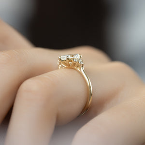The Scarlett Set  With A 2.5 Carat Marquise 14K Yellow Gold Moissanite