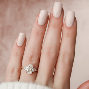 The Scarlett Set  With A 2.5 Carat Oval 14K Rose Gold Moissanite