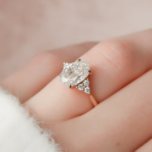 The Scarlett Set  With A 2.5 Carat Oval 14K Rose Gold Moissanite