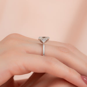 The Scarlett Set  With A 3.5 Carat Oval 14K White Gold Moissanite