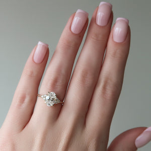 The Scarlett Set  With A 2.5 Carat Oval 18K Yellow Gold Moissanite