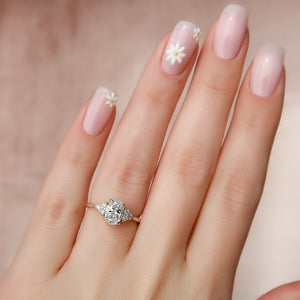 The Scarlett Set  With A 2.5 Carat Oval 18K Yellow Gold Moissanite