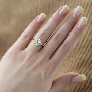 The Scarlett Set  With A 2.5 Carat Oval 18K Yellow Gold Moissanite