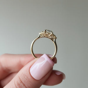 The Scarlett Set  With A 2.5 Carat Oval 18K Yellow Gold Moissanite