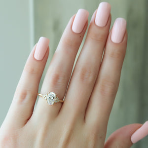 The Scarlett Set  With A 2.5 Carat Oval 18K Yellow Gold Moissanite