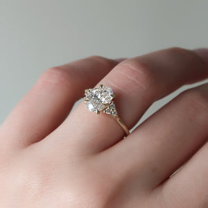 The Scarlett Set  With A 2.5 Carat Oval 18K Yellow Gold Moissanite