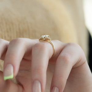 The Scarlett Set  With A 2.5 Carat Oval 18K Yellow Gold Moissanite