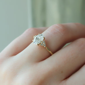 The Scarlett Set  With A 2.5 Carat Oval 18K Yellow Gold Moissanite