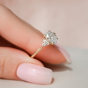 The Scarlett Set  With A 2.5 Carat Oval 18K Yellow Gold Moissanite