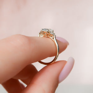 The Scarlett Set  With A 2.5 Carat Oval 18K Yellow Gold Moissanite