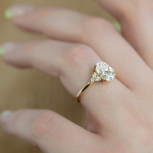 The Scarlett Set  With A 2.5 Carat Oval 18K Yellow Gold Moissanite