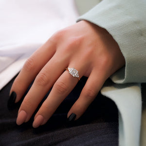 The Scarlett Set  With A 2.5 Carat Princess 18K Yellow Gold Moissanite
