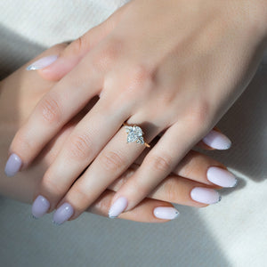 The Scarlett Set  With A 2.5 Carat Pear 14K Yellow Gold Moissanite