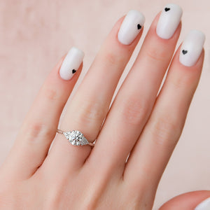 The Scarlett Set  With A 4.5 Carat Round 18K White Gold Moissanite