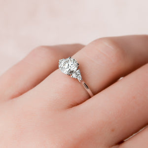 The Scarlett Set  With A 4.5 Carat Round 18K White Gold Moissanite