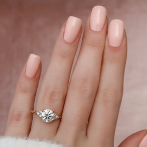 The Scarlett Set  With A 1.5 Carat Round 18K Yellow Gold Moissanite