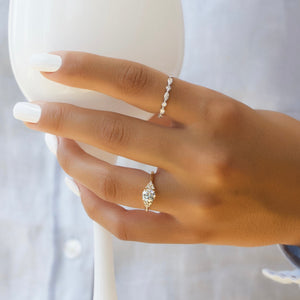 The Scarlett Set  With A 1.5 Carat Round 18K Yellow Gold Moissanite