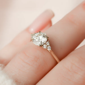 The Scarlett Set  With A 1.5 Carat Round 18K Yellow Gold Moissanite