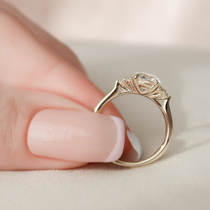 The Scarlett Set  With A 1.5 Carat Round 18K Yellow Gold Moissanite