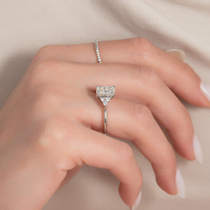 The Scarlett Set  With A 4.5 Carat Radiant 18K White Gold Moissanite