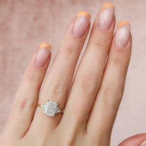 The Scarlett Set  With A 2.5 Carat Radiant 18K Yellow Gold Moissanite