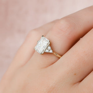 The Scarlett Set  With A 2.5 Carat Radiant 18K Yellow Gold Moissanite