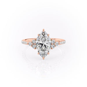 The Scarlett Set With A 1 Carat Marquise 14K Rose Gold Lab Diamond
