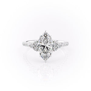 The Scarlett Set With A 1 Carat Marquise 14K White Gold Lab Diamond