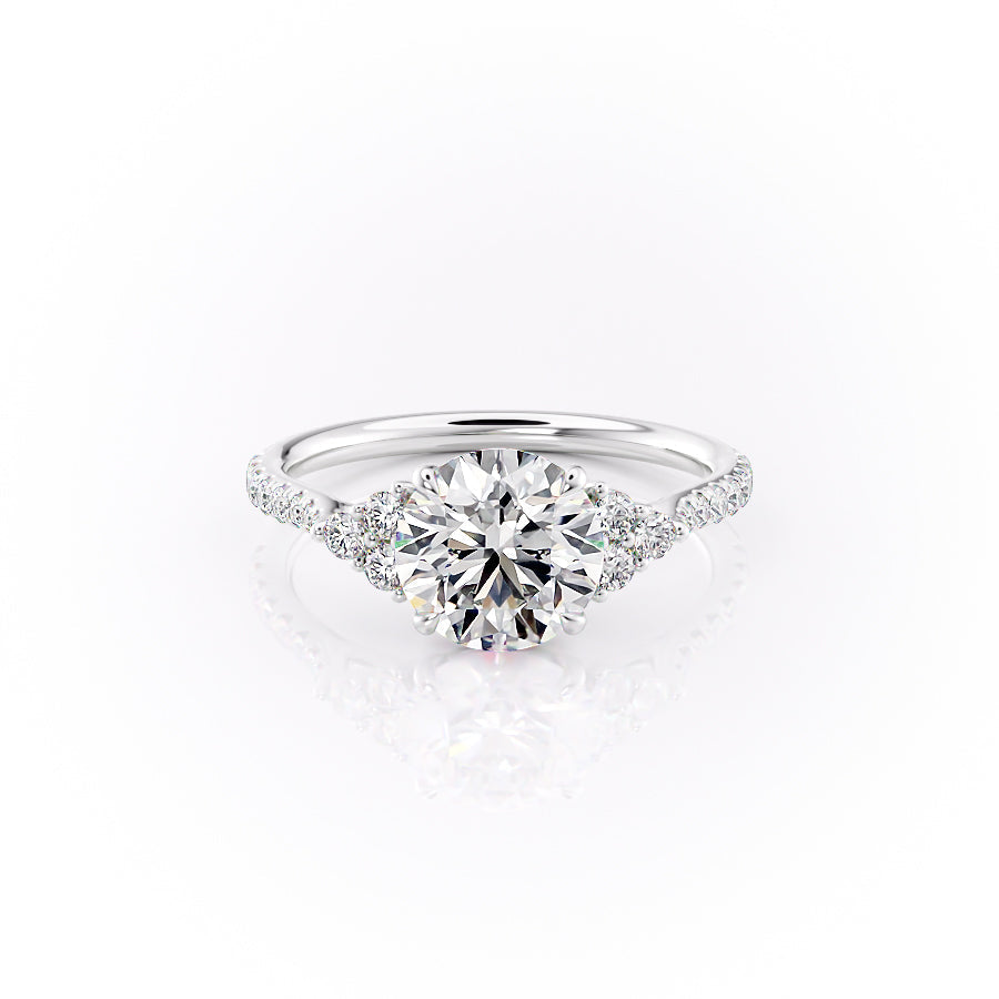 The Scarlett Set With A 2 Carat Round 18K White Gold Lab Diamond