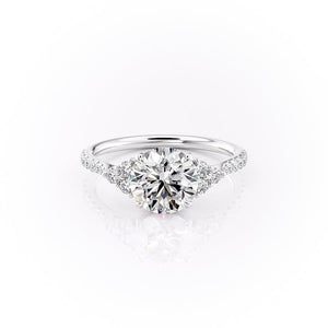 The Scarlett Set  With A 1 Carat Round 14K White Gold Moissanite