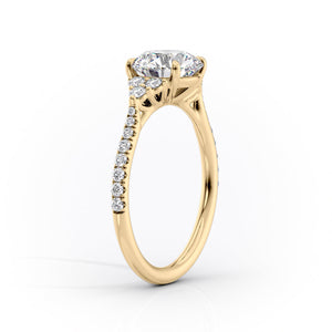 The Scarlett Set With A 1 Carat Round 18K Yellow Gold Lab Diamond