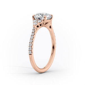 The Scarlett Set With A 1 Carat Radiant 14K Rose Gold Lab Diamond