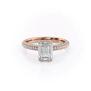 The Celine Set With A 1.5 Carat Emerald 14K Rose Gold Lab Diamond