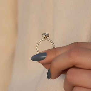 The Celine Set  With A 1 Carat Pear 18K Yellow Gold Moissanite