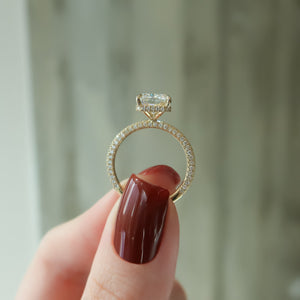 The Celine Set  With A 1.5 Carat Radiant 18K Yellow Gold Moissanite