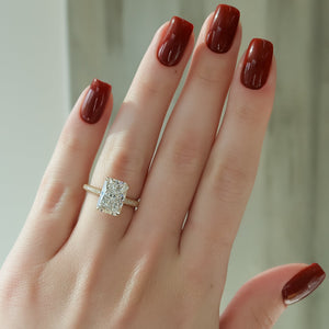 The Celine Set  With A 1.5 Carat Radiant 18K Yellow Gold Moissanite