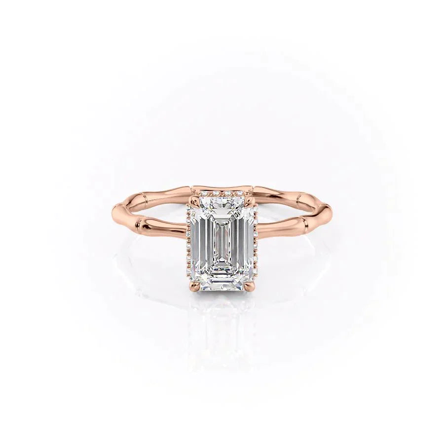 The Eve Set With A 1.5 Carat Emerald 14K Rose Gold Lab Diamond