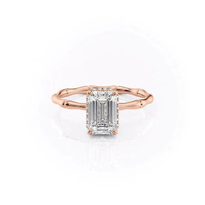 The Eve Set With A 1.5 Carat Emerald 14K Rose Gold Lab Diamond
