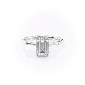 The Eve Set With A 3 Carat Emerald 14K White Gold Lab Diamond