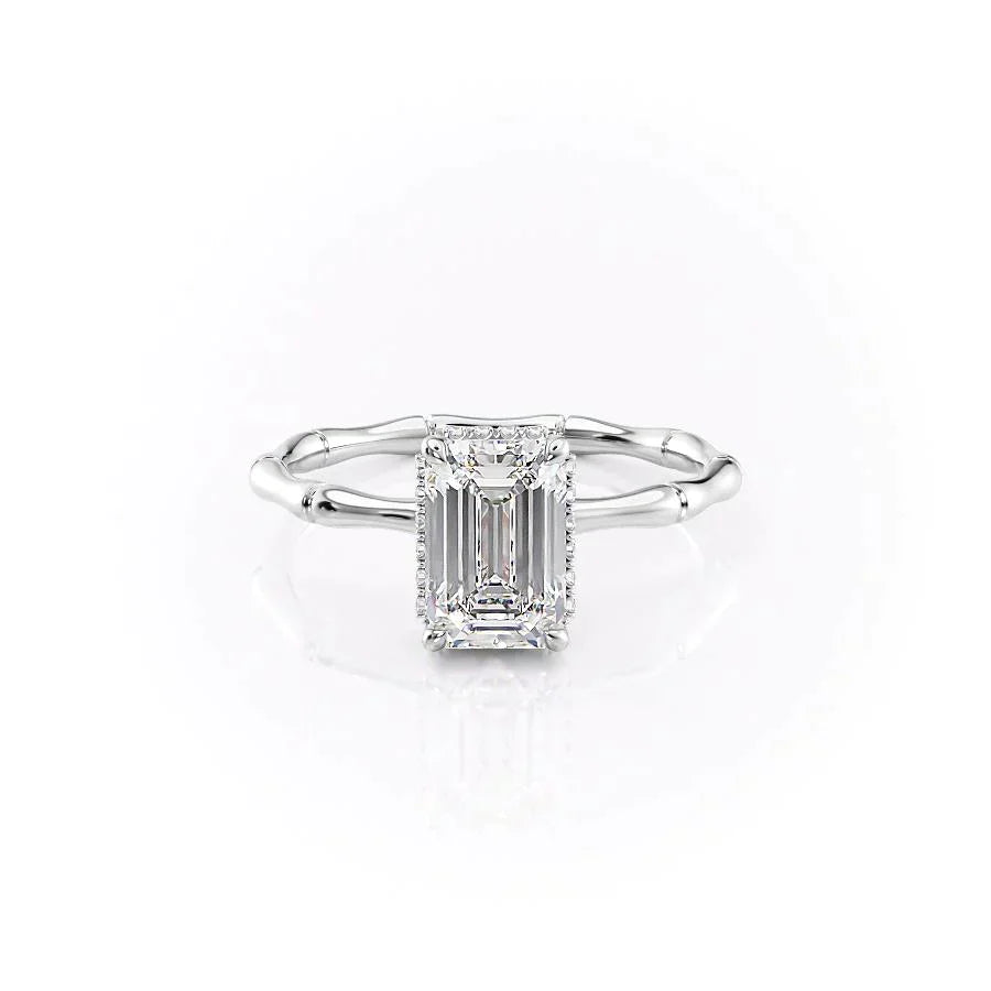 The Eve Set With A 2 Carat Emerald 14K White Gold Lab Diamond