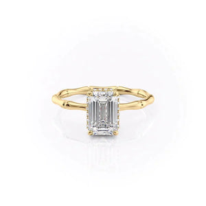 The Eve Set With A 3 Carat Emerald 14K Yellow Gold Lab Diamond