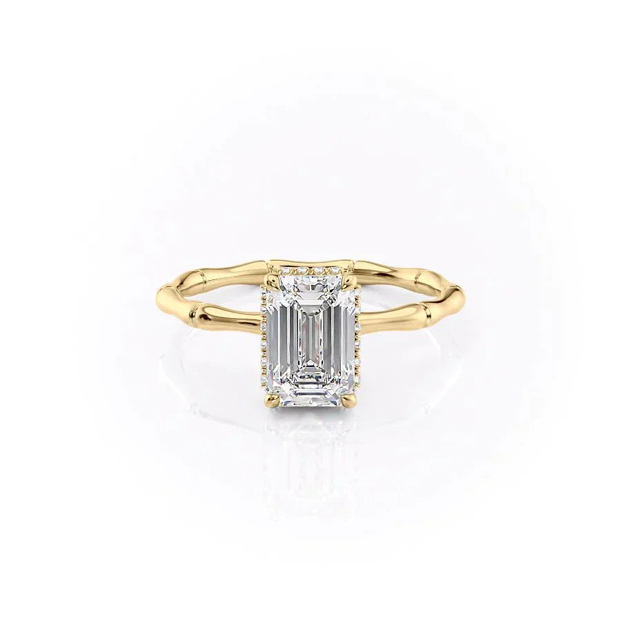 The Eve Set With A 3 Carat Emerald 18K Yellow Gold Lab Diamond
