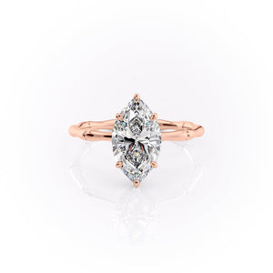 The Eve Set With A 1.5 Carat Marquise 14K Rose Gold Lab Diamond