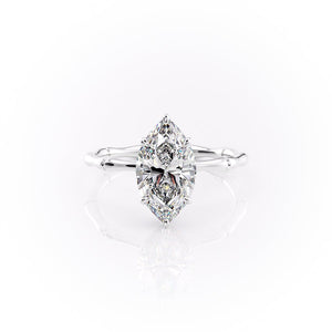 The Eve Set With A 2.5 Carat Marquise 14K White Gold Lab Diamond
