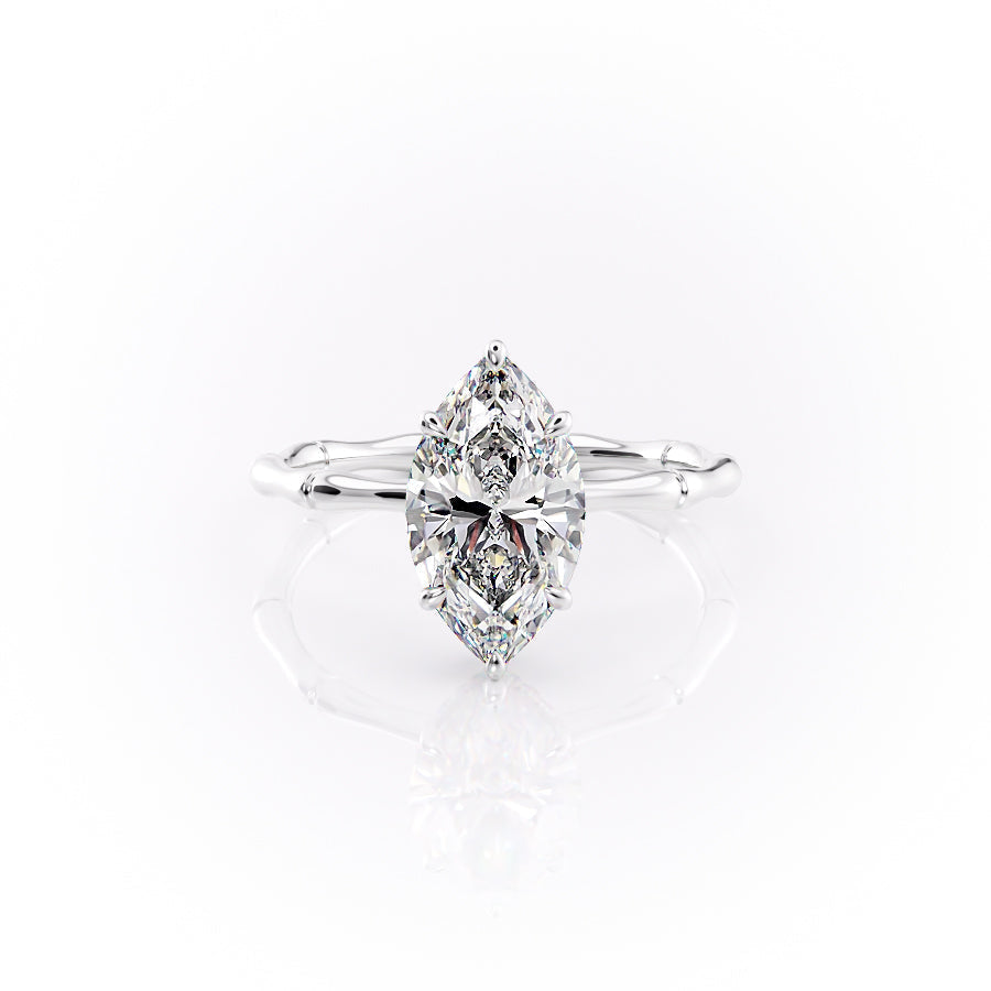 The Eve Set With A 2 Carat Marquise 18K White Gold Lab Diamond